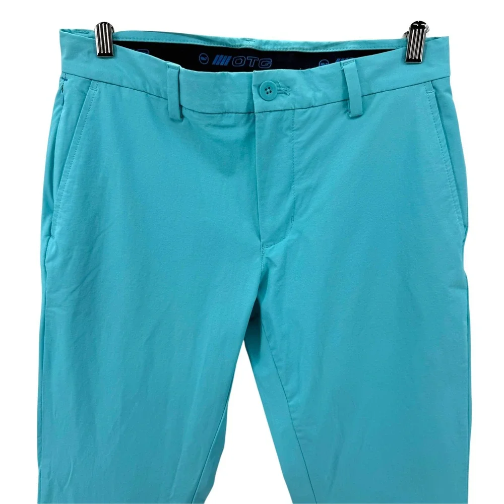 Vineyard Vines Mens On-The-Go Pant Turquoise Blue Chino Golf Stretch 30x32